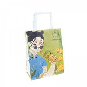 Gyári ára 120 g újrahasznosított Kraft papírzacskó ajándékcsomagolás Kraft papírzacskó fogantyúval