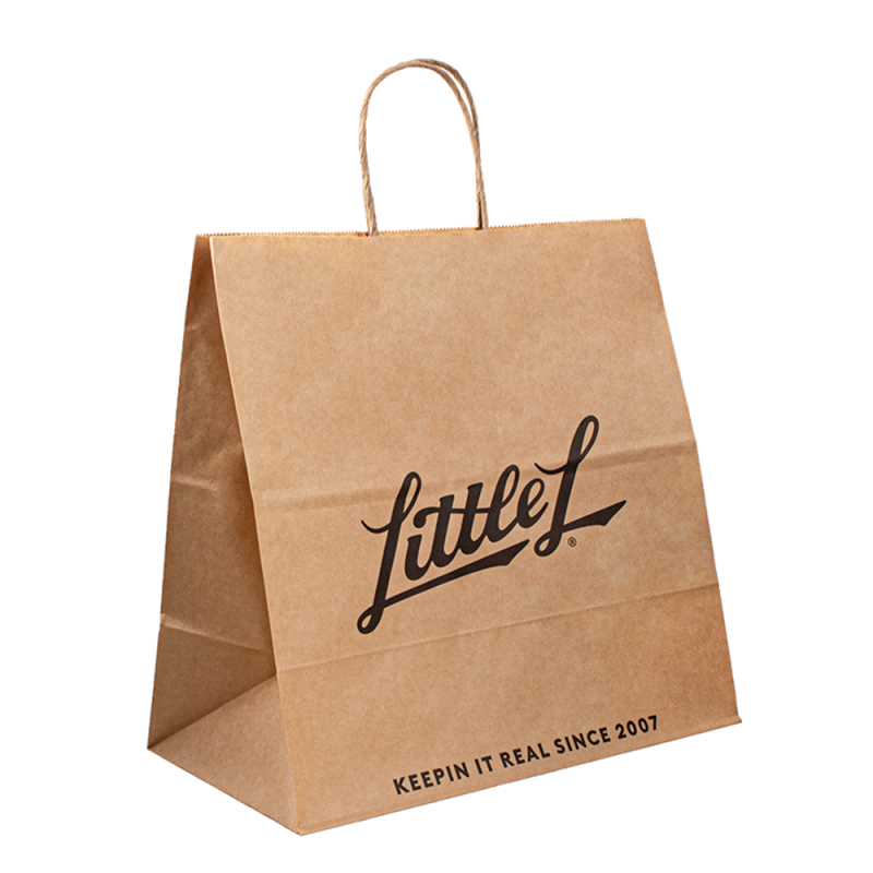 Elvihető papírzacskók papírcsomagoló táskák élelmiszer -kézműves bolsas barna papírzacskók