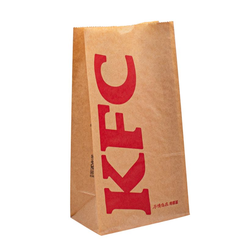Papír egyedi papírzacskó logó barna csomagolásnagykereskedelmi élelmiszer -papír táska csomagolás