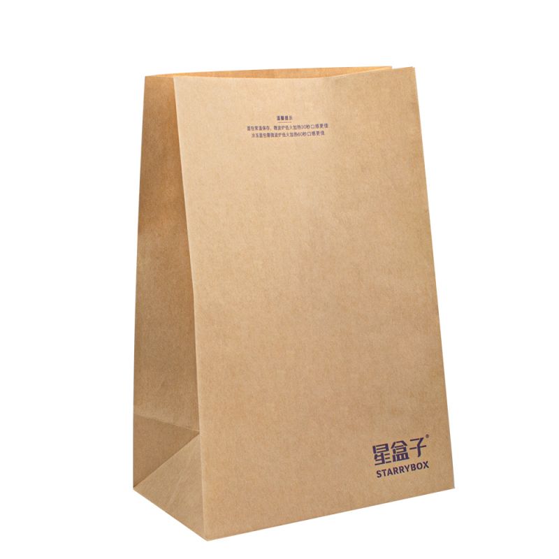 Dombornyomó kraft papírcsomagoló táskák élelmiszer -minőségű anyagnem bevont bélés