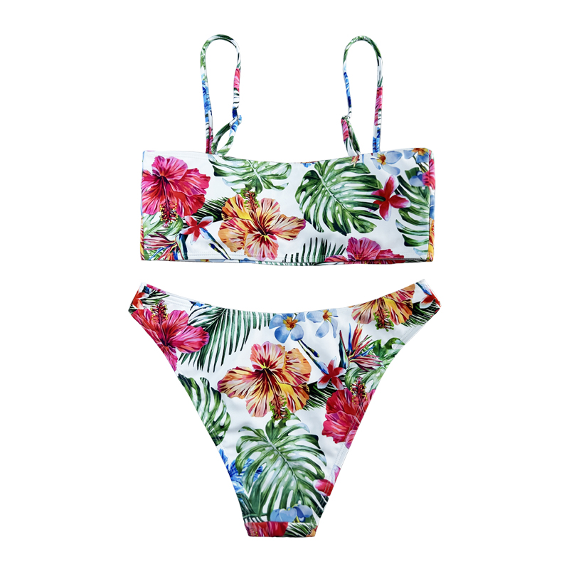 Alkalmi kényelmi kötőfékes etnikai stílusnyomtatott kétrészes fürdőruhát