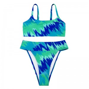 Türkizkéknyomtatott kétrészes széles hevederekkel