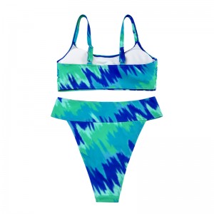 Türkizkéknyomtatott kétrészes széles hevederekkel