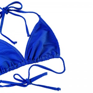 Kék mintázatú speciális szövet háromszög csésze kötőfékhaller heveder osztott fürdőruha