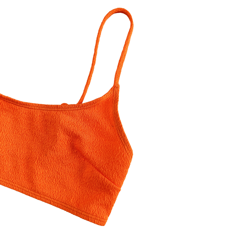 Narancssárga kreppszövet Basic blúz Draw redős szoknya szexi kétrészes fürdőruhák