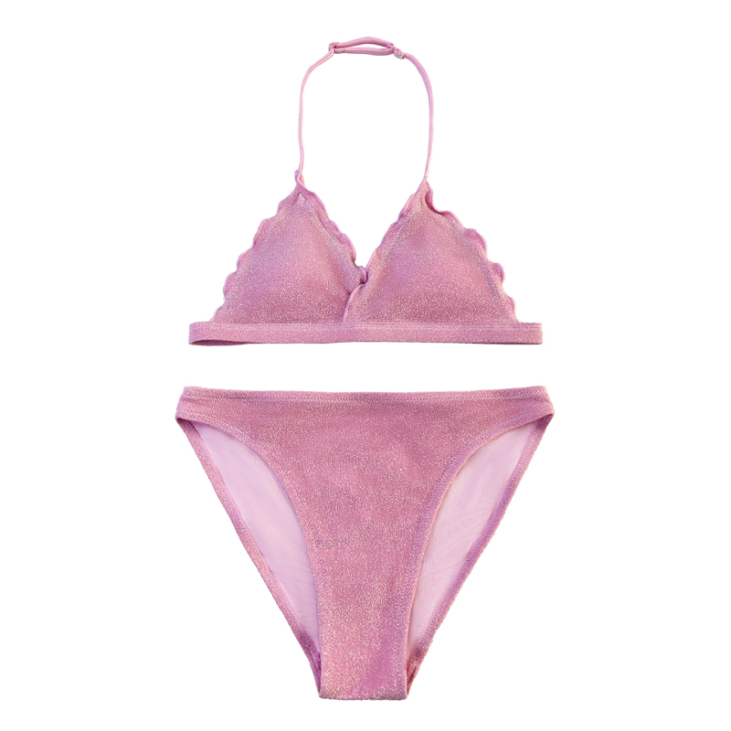 A gyerekeknyaki karimás háromszög csésze kétrészes fürdőruhát aranyos