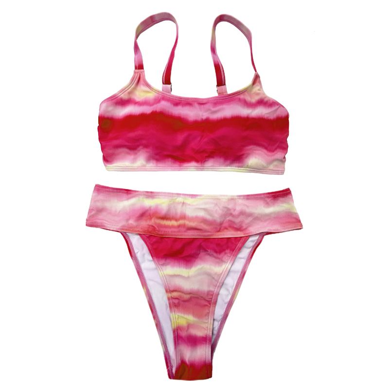 Rózsa-rózsaszín gradiens széles vállszíj kényelmi redőkkel