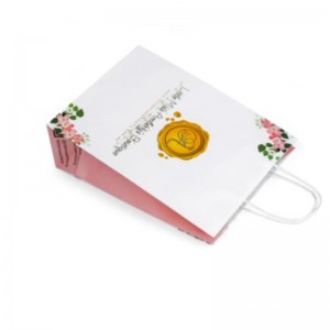 Karácsonyi bevásárló táskák papírzacskók egyedinyomtatási csomagoló táskák promóciós csomagoláshoz