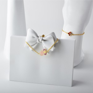 Új 4 Barack Virágok Üreges   A fehér Shell Barack Virág Kiegészítők Karkötő