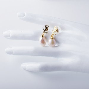 2x14 mm gyöngy aranyozott fülbevalókkal 6,4*7,2 mm