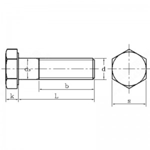 Tulajdonsági osztály 12.9 szénacél hatlapfejű csavar