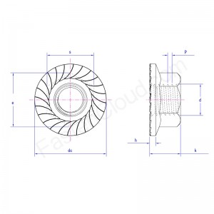 hatlapú karimás anya fogazattal