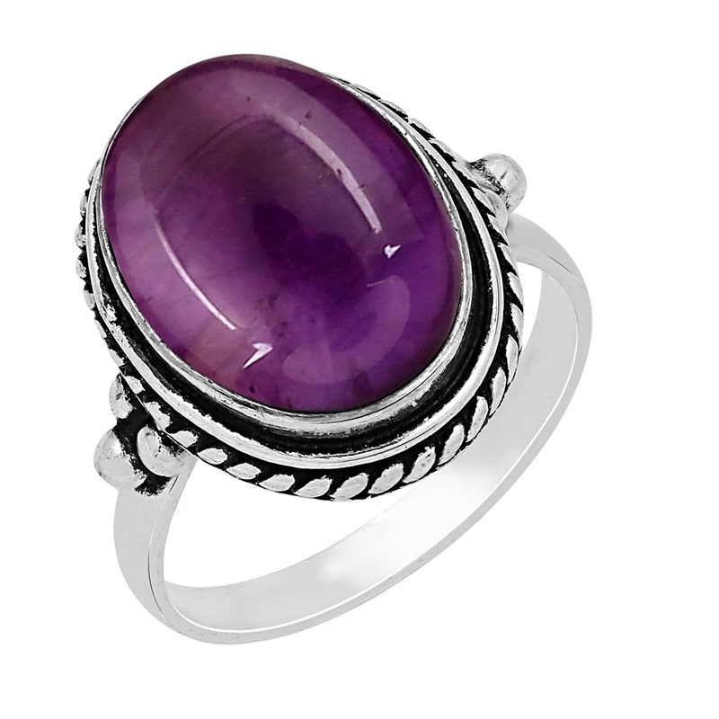 Hongde Mystic Amethyst Sterling gyűrű 925 Sterling ezüstbevonatú, kézzel készített Statement gyűrűknőknek Délnyugat-Csehország születési köves gyűrű ékszerek