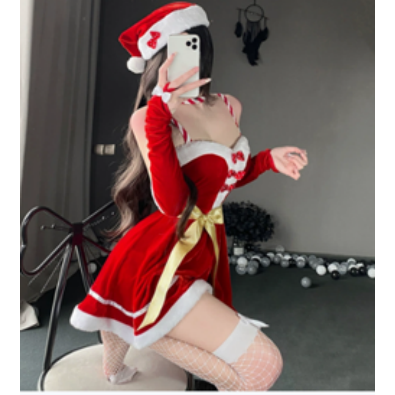 Karácsonyi jelmezek, karácsonyi cosplay ruhák, rénszarvas-témájú karácsonyi színpadi jelmezkészletek, karácsonyi szobalány egyenruhák 141 ár:$132.99