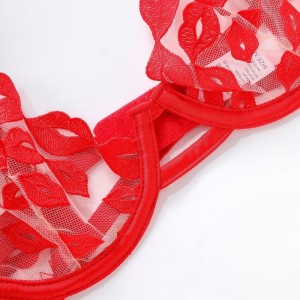 Szexi fehérnemű - ultra-Vékony, piros ajak hímzéssel és csipkével. Azt\\Anagy mellekhez szükséges melltartók, amelyek kisebbnek tűnik, és megakadályozzák a leereszkedést a W7229 áron:$219,99