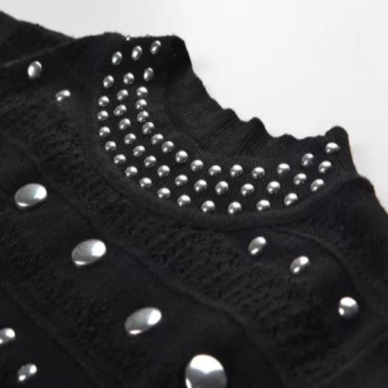 Nyári dollár gallér ujjatlan váll fodros, fém kötött ruhák