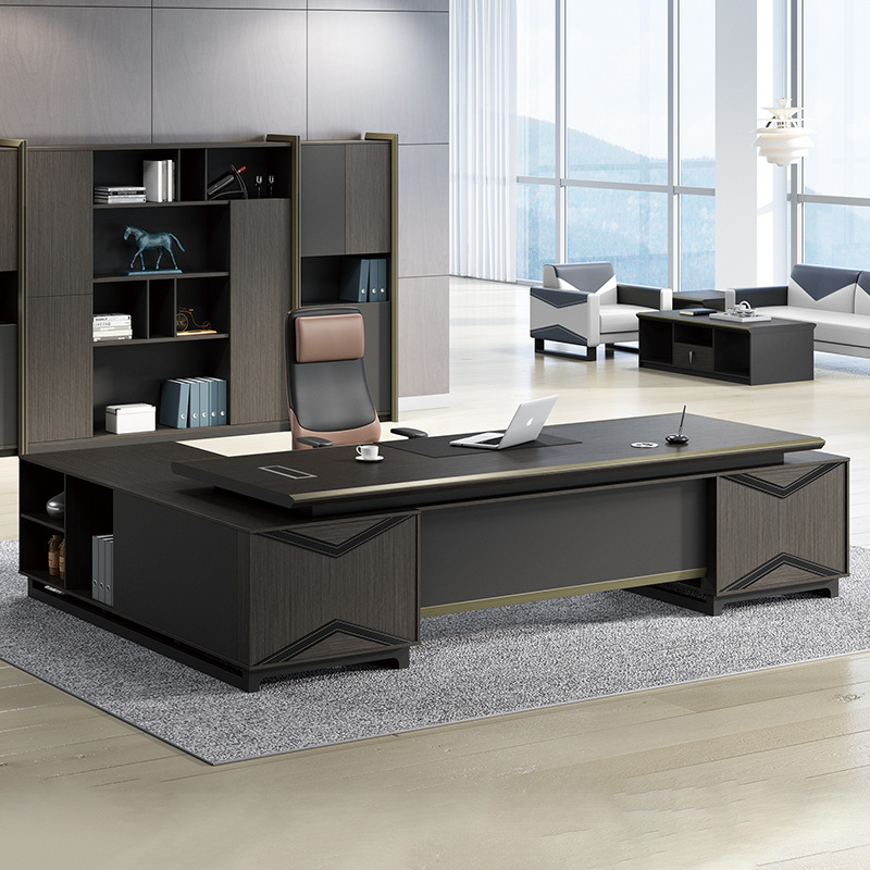 Modell DBT002 Modern Executive Desk Irodabútor menedzser felügyelő asztal, új kínai stílusú könnyű luxus irodabútor Boss íróasztal