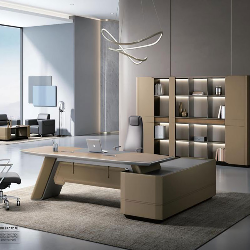 Modell DBT003 Luxus Executive Desk - Modern minimalista menedzser\\\\\\Irodai íróasztal világítással, prémium irodai íróasztal és székkészlet, lenyűgöző elnök\\\\\\íróasztala